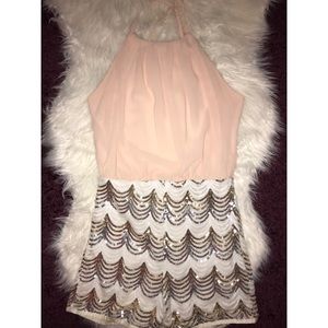 Pink and sequin romper